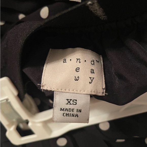 Black and white polka dot midi skirt pleated - Picture 4 of 4